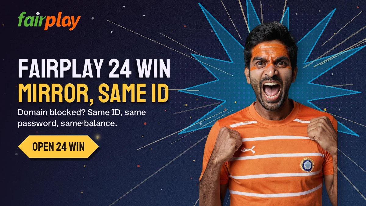 FairPlay 24 Win address login banner: same FairPlay ID and wallet on the 24win and 24 VIP addresses