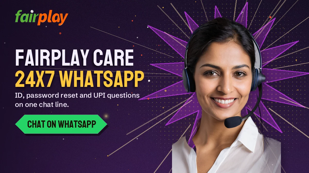 FairPlay customer care number banner for the 24x7 WhatsApp desk